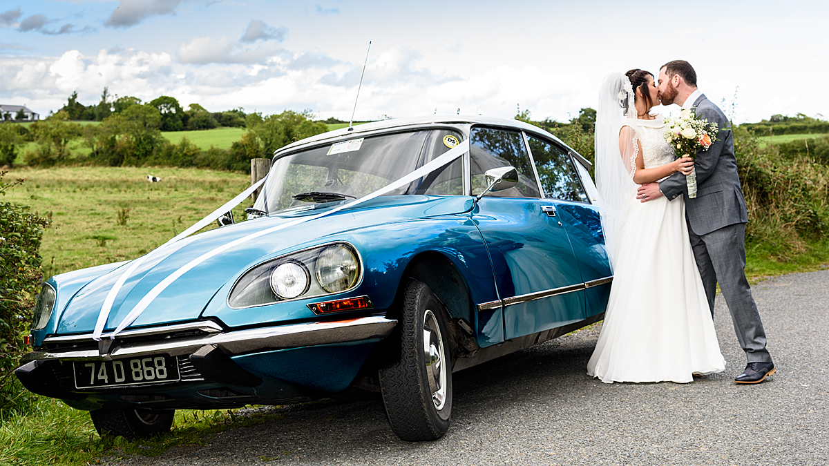 Blue Citroen Wedding Car